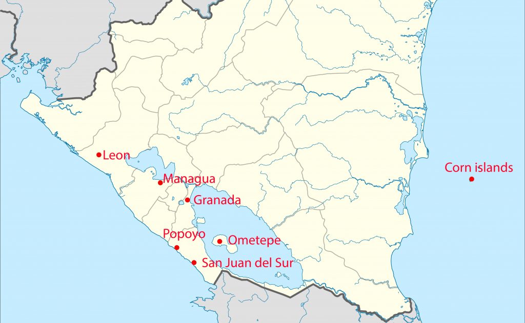 Travel route Nicaragua