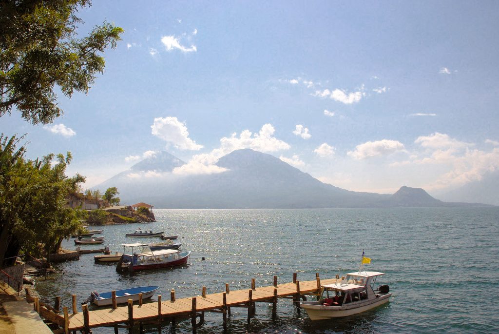 dock for lancha's in lake atitlan, Guatemala