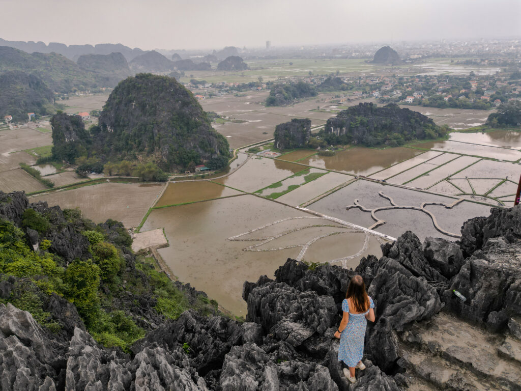 view from temple temple at mua viewpoint ninh binh vietnam