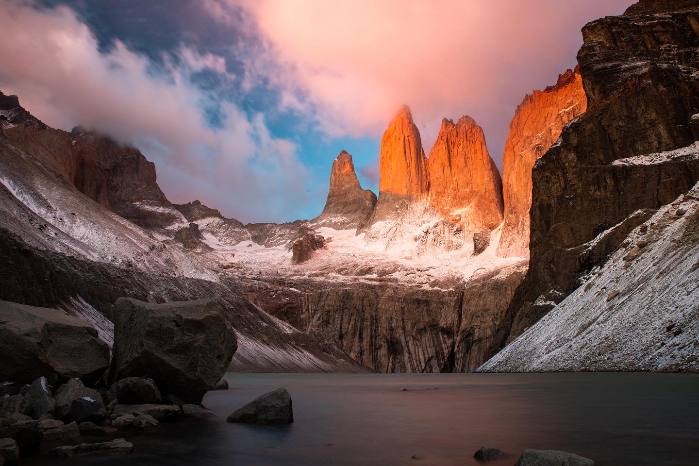 sunrise torres del Paine Patagonia, chile