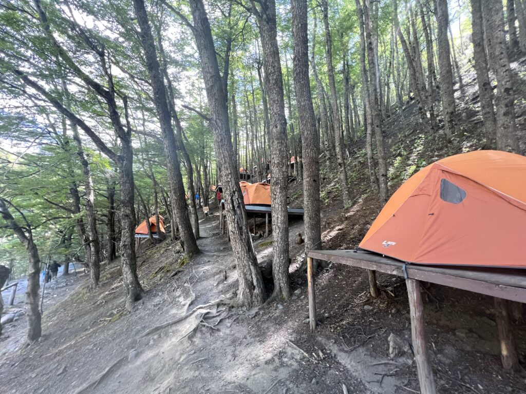 chileno campsite w trek Patagonia 