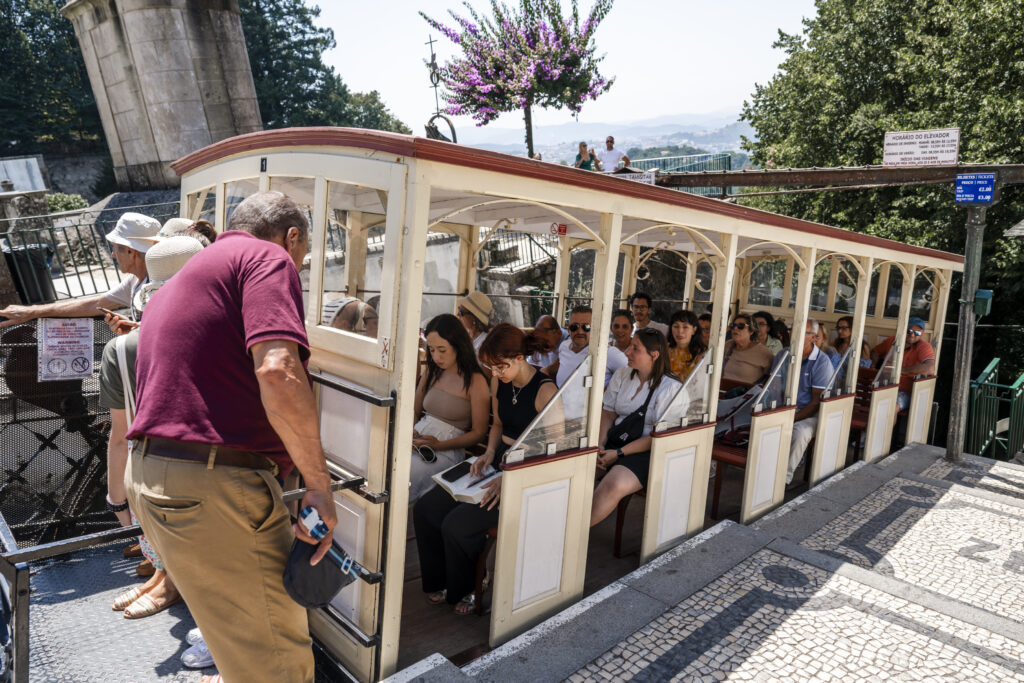 funicular at the top of Bom Jesus Church in Braga