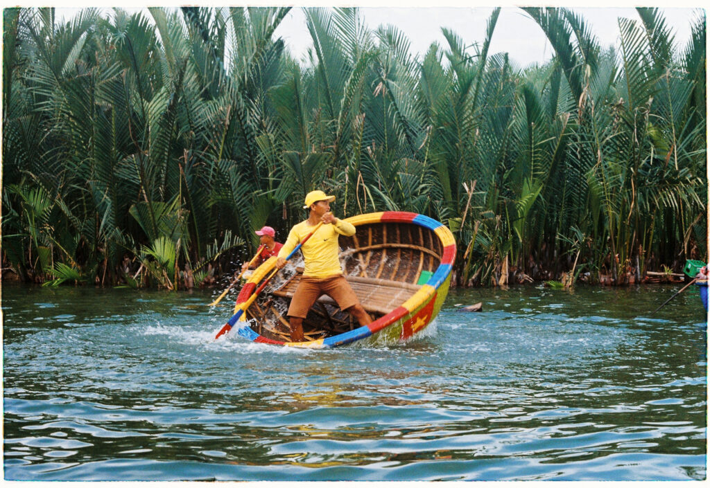 Basket boat down the river Hoi An