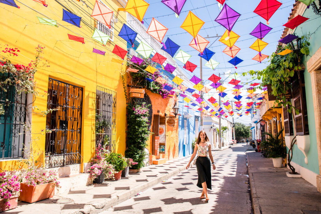 walking through the getsemani neighborhood Cartagena Colombia