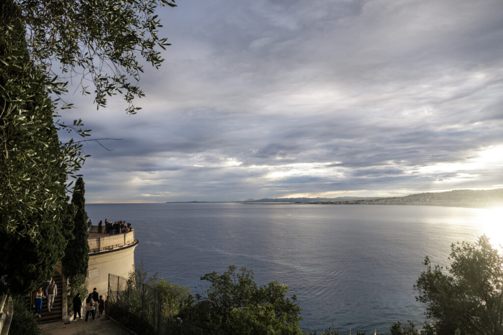 Sunset from Castle hill in Nice, french riviera