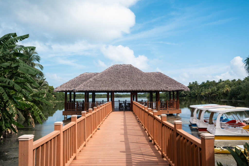 Moodige overlooking the Bandaara Kilhi lake in Fuvahmulah Maldives