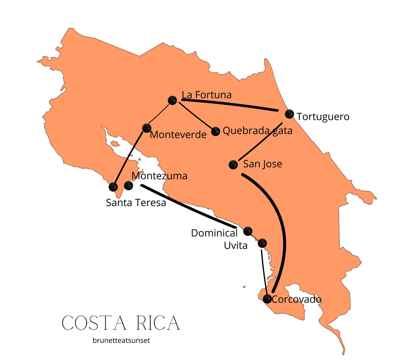 Costa Rica 3-week Itinerary: Ultimate Travel Guide - Brunette at Sunset